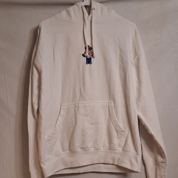 Wallace Other - Wallace Cream Hoodie with Embroidered Character Size Medium